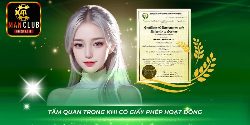 Việc quan trọng của giấy phép hoạt động